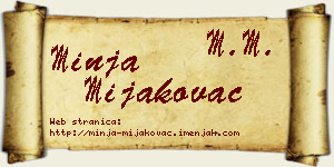 Minja Mijakovac vizit kartica